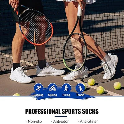 Men's Ankle Socks Anti-Blister 6 Pairs - White