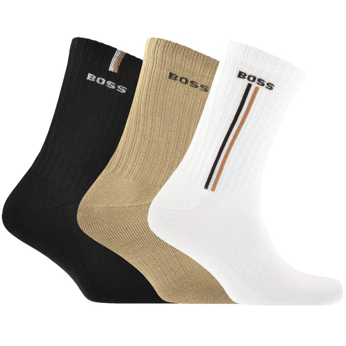 BOSS 3 Pack Logo Quarter Socks