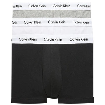 Calvin Klein White Band Low Rise Trunks Underwear 3 Pack - Black/White/Grey