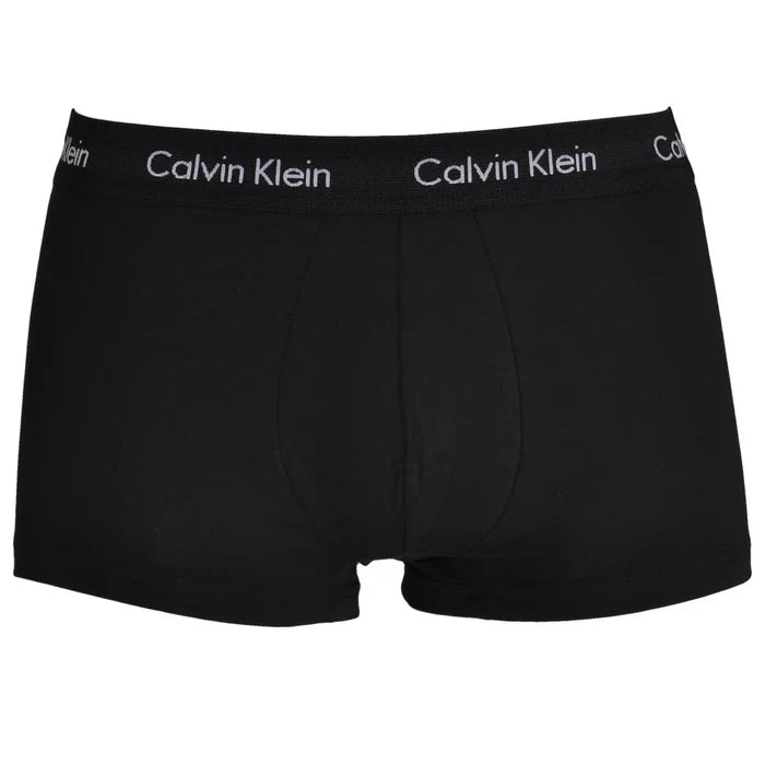 Calvin Klein White Band Low Rise Trunks Underwear 3 Pack - Black/Black