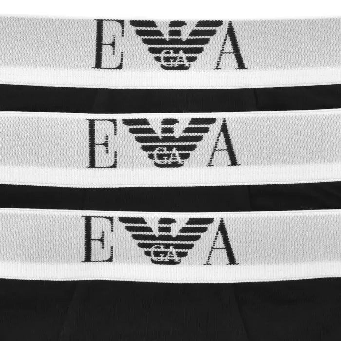 Emporio Armani Underwear 3 Pack Boxer Trunks Black