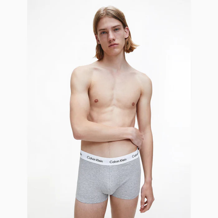 Calvin Klein White Band Low Rise Trunks Underwear 3 Pack - Black/White/Grey