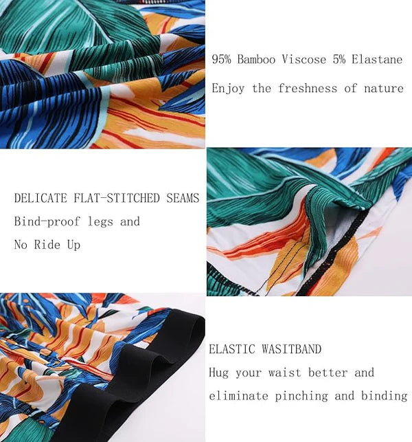 Men's Bamboo Boxer Shorts Long Leg - 6 Pack