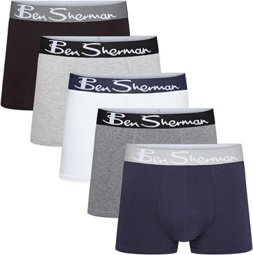 Ben Sherman Mens Poderick 5 Pack Boxer Shorts Trunks
