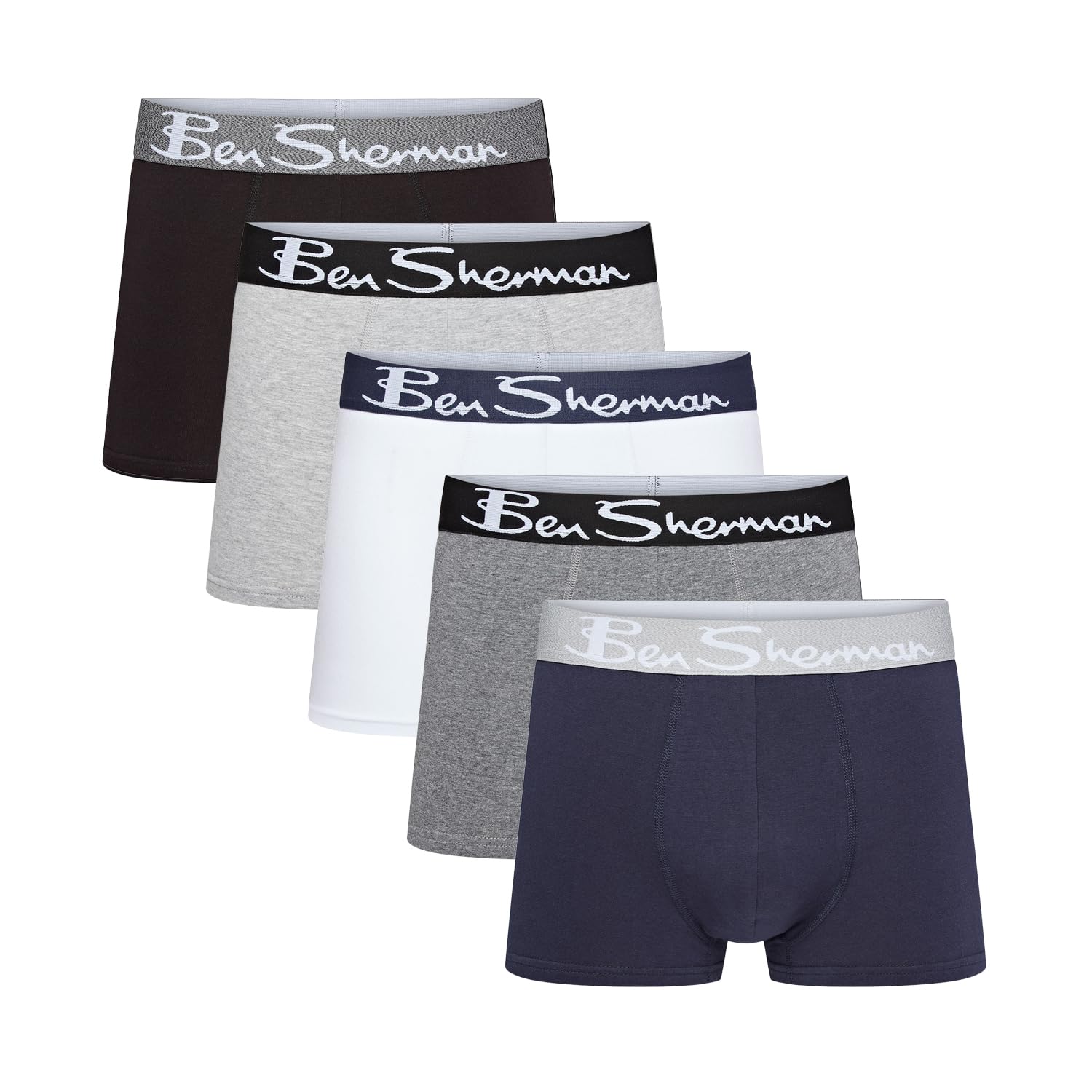 Ben Sherman Mens Poderick 5 Pack Boxer Shorts Trunks
