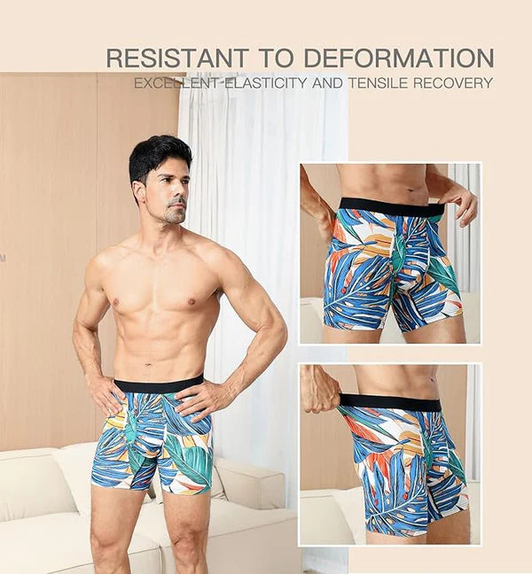 Men's Bamboo Boxer Shorts Long Leg - 6 Pack