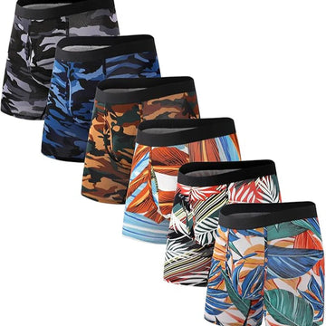 Men's Bamboo Boxer Shorts Long Leg - 6 Pack