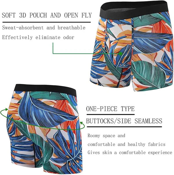 Men's Bamboo Boxer Shorts Long Leg - 6 Pack