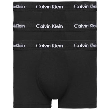 Calvin Klein White Band Low Rise Trunks Underwear 3 Pack - Black/Black