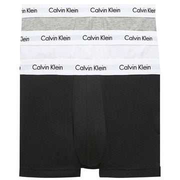 Calvin Klein White Band Low Rise Trunks Underwear 3 Pack - Black/White/Grey