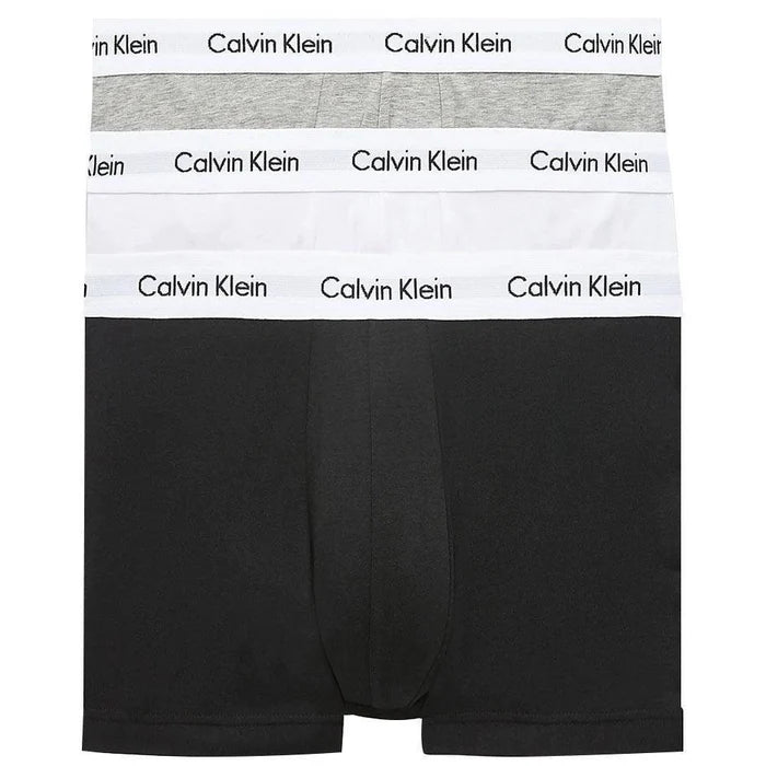 Calvin Klein White Band Low Rise Trunks Underwear 3 Pack - Black/White/Grey