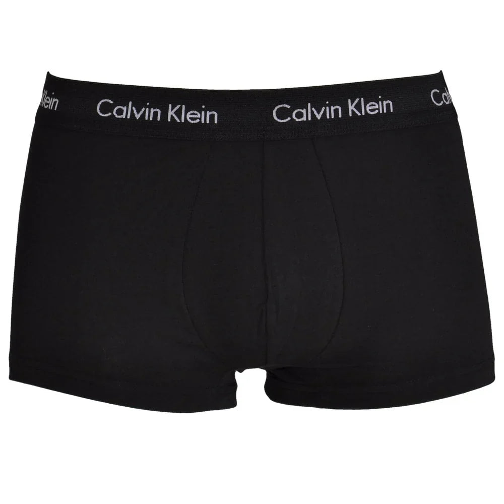 Calvin Klein White Band Low Rise Trunks Underwear 3 Pack - Black/Black