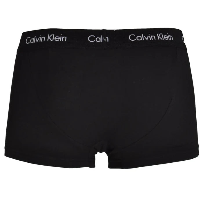 Calvin Klein White Band Low Rise Trunks Underwear 3 Pack - Black/Black