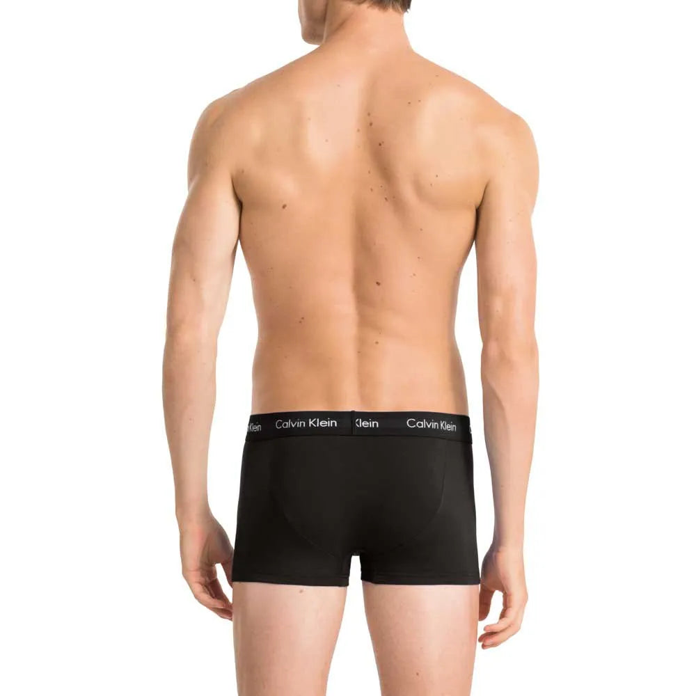 Calvin Klein White Band Low Rise Trunks Underwear 3 Pack - Black/Black