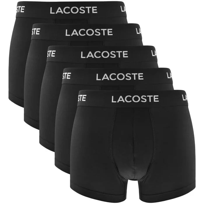 Lacoste Underwear 5 Pack Trunks Black